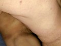 Cumshot on my wife's hairy pussy