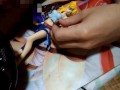 ジーパンタンクトップのスパロボリューネ・ゾルダークのフィギュアに大量ぶっかけオナニー