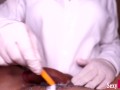 Handjob after Waxing/Shaving by Sexy Esthetician. Dick depilation masturbate #2