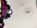 【女装】私服〇学生が天井の電球を取り換え、逆さ撮りで可愛い白パンチラ！