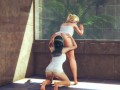 Brunette Eating Big Ass lesbian Pussy in Sauna