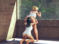 Brunette Eating Big Ass lesbian Pussy in Sauna