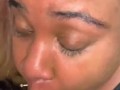 EBONY BBW TAKES BIG CUMSHOT AND SWALLOWS NUT!!! (BBW Plays With Sperm) @1macmillion