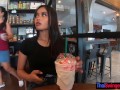 Starbucks coffee date with gorgeous big ass Asian teen girlfriend