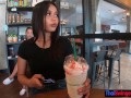 Starbucks coffee date with gorgeous big ass Asian teen girlfriend