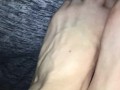 FAN REQUEST: Foreskin Worship with Footjob wrapping each toe after cumming on her feet & swallowing.
