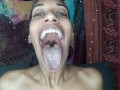 Wide eyes wide mouth drooling and dirty talk