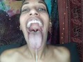 Wide eyes wide mouth drooling and dirty talk