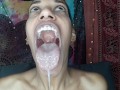 Wide eyes wide mouth drooling and dirty talk