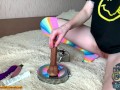 A student girl masturbates while her parents are not at home and sweetly cums