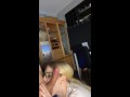 Blonde college girl sucks asian cock in her pyjamas before bed. Full video on OnlyFans!