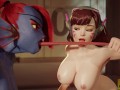 Deep Kissing part 2: Role Switch - D.va & Undyne tongue play - Ayasz