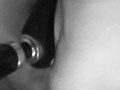 Fucking her tight pussy with an attachment on wand - Huge orgasm and creamy pussy POV amature couple