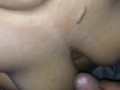 I love cumming on her tits, and she got her nails done for me.