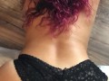 MILF doggy style dildo POV, masturbating in black lace panties