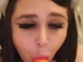 BBW submissive neko girl xxKittens hardcore deep throat training, gagging and choking 