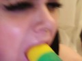 BBW submissive neko girl xxKittens hardcore deep throat training, gagging and choking 