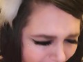 BBW submissive neko girl xxKittens hardcore deep throat training, gagging and choking 