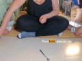 Femdom Amateur CFNM Handjob. If he doesn't cum in 2 mins I'll Tickle his Feet. POV