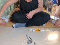 Femdom Amateur CFNM Handjob. If he doesn't cum in 2 mins I'll Tickle his Feet. POV