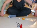 Femdom Amateur CFNM Handjob. If he doesn't cum in 2 mins I'll Tickle his Feet. POV