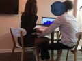 Checking out a new secretary. Casting for work