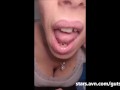 Bored, smoking and tongue play