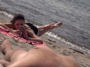 DICK FLASH ON BEACH  Little dick public flashing