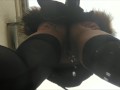 Peeing in the street (bottom view)