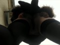 Peeing in the street (bottom view)