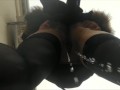 Peeing in the street (bottom view)