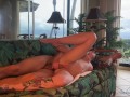 Creampie on the couch with the windows open before we go snorkeling - beach babe AmberWinters