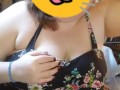 Redhead plays with huge tits