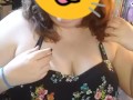Redhead plays with huge tits