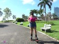 Excessive Bounce Bra Problems In Slowmo While Running On My Jump Boots | Destiny Starr
