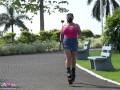 Excessive Bounce Bra Problems In Slowmo While Running On My Jump Boots | Destiny Starr