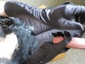 Cummybush HELPING HAND CUM - gloved milf gives cfnm handjob- sticky jizz shoots all over her clothes
