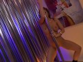 Sexy Brunette Stripper Shows Off Her Body