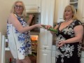 Anna & Cath, cucumber pussy play 