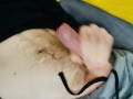  Shorts and sweater big cock wanked on sofa