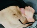  Shorts and sweater big cock wanked on sofa