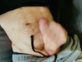  Shorts and sweater big cock wanked on sofa