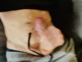  Shorts and sweater big cock wanked on sofa