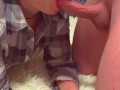 Baby In  Pantyhose  Sucked her Step Brother while my parents were at home Cum On Tights