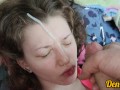 compilation cute schoolgirl gets a lot of warm cum in mouth on face hair and clothes
