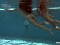 Olla Oglaebina and Irina Russaka sexy nude girls in the pool