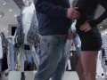 risky quick public handjob in a crowded shopping mall