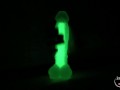 Cutie girl plays with candle wax and dildo glow in the dark and sucks dick in the bathroom