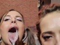 Liza get her mouth full with saliva