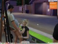 The Sims 4:6 people having intense sex on an easel